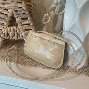 NWT HOBO Cream Leather Crossbody Bag with Woven Detail